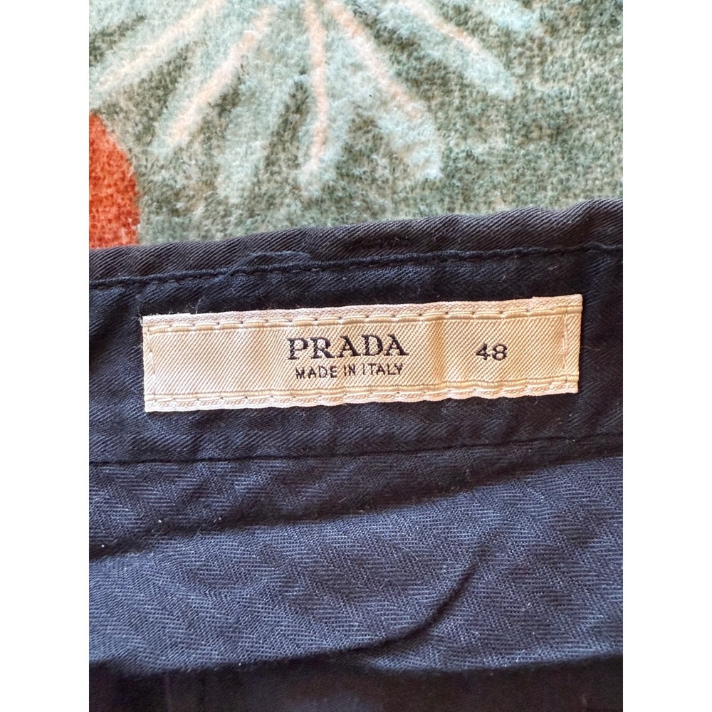Prada Milano Womens Navy Blue Cotton Twill Trousers‎ Button Fly Made in Italy 48 - Picture 5 of 14
